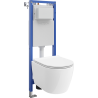 Mexen Carmen Unterputz-WC-Set schmaler, eckiger Tex W mit WC-Schüssel Tornado und Soft-Close-Sitz, weiß - 610530880500T