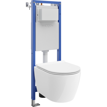 Mexen Carmen Unterputz-WC-Set, schmales Eckgestell Tex W mit WC-Schüssel und Soft-Close-Sitz, weiß - 610530880500