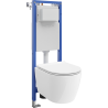 Mexen Carmen Unterputz-WC-Set, schmales Eckgestell Tex W mit WC-Schüssel und Soft-Close-Sitz, weiß - 610530880500