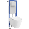 Mexen Carmen Unterputz-WC-Set, schmales Eckgerüst Tex W mit WC-Schüssel und Soft-Close-Sitz, weiß - 610530884000