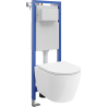 Mexen Carmen Unterputz-WC-Set schmaler Eckrahmen Tex W mit WC-Schüssel und Soft-Close-Sitz, weiß - 610530880300
