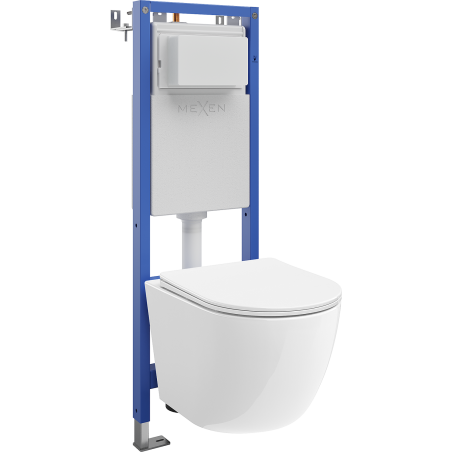 Mexen Lena Unterputz-WC-Set schmaler Tex-W-Eckrahmen mit WC-Schüssel und Absenkautomatik, weiß - 610530220300