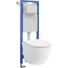 Mexen Lena Unterputz-WC-Set schmaler Tex-W-Eckrahmen mit WC-Schüssel und Absenkautomatik, weiß - 610530220300