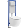 Mexen Lena Unterputz-WC-Set schmal mit Eckrahmen Tex W mit WC-Schüssel und Softclose-Sitz, weiß - 610530220500