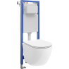 Mexen Lena Unterputz-WC-Set, schmaler Tex W Eckrahmen mit WC-Tornado-Schüssel und Absenkautomatik-Sitz, weiß - 610530220500T