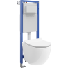 Mexen Lena WC-Unterputz-Set schmaler Eckrahmen Tex W mit WC-Schüssel und Soft-Close-Sitz, weiß - 610530224000