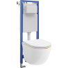 Mexen Lena WC-Unterputz-Set mit schmalem, eckigem Tex W-Gestell, WC-Schüssel und Softclose-Sitz, weiß/gold - 610530224005