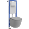 Mexen Lena Unterputz-WC-Set, schmaler Eckrahmen Tex W mit WC-Schüssel und Softclose-Sitz, hellgrau matt - 610530224061