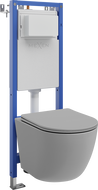 Mexen Lena Unterputz-WC-Set, schmaler Eckrahmen Tex W mit WC-Schüssel und Softclose-Sitz, hellgrau matt - 610530224061