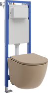 Mexen Lena Unterputz-WC-Set, schmaler Eckrahmen Tex W mit WC-Schüssel und Softclose-Deckel, Cappuccino matt - 610530224064