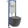 Mexen Lena verdecktes WC-Set schmaler Eckrahmen Tex W mit WC-Schüssel und Soft-Close-Sitz, dunkelgrau matt - 610530224071