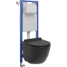 Mexen Lena Unterputz-WC-Set schmaler, Eckrahmen Tex W mit WC-Schüssel und Soft-Close-Brille, Schwarz matt - 610530220185