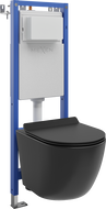 Mexen Lena Unterputz-WC-Set schmaler, Eckrahmen Tex W mit WC-Schüssel und Soft-Close-Brille, Schwarz matt - 610530220185