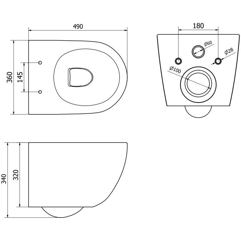 Mexen Lena Unterputz-WC-Set mit schmalem eckigem Rahmen Tex W mit WC-Schüssel Tornado und Soft-Close-Sitz, schwarze Matt