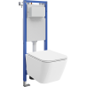 Mexen Madox Unterputz-WC-Set, schmaler Eckrahmen Tex W mit WC-Schüssel und Absenkautomatik, weiß - 610530154000