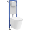 Mexen Rico WC-Unterputzset mit schmalem Eckrahmen Tex W mit WC-Schüssel und Absenkautomatik, weiß - 610530720200