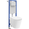 Mexen Rico WC-Unterputzset, schmaler Eckrahmen Tex W mit WC-Schüssel Tornado und Absenkautomatik, weiß - 610530720200T