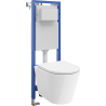 Mexen Rico Unterputz-WC-Set Tex W mit schmalem, eckigem Rahmen, WC-Schüssel und Softclose-Sitz, weiß - 610530720300