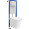 Mexen Rico Unterputz-WC-Set, schmaler Eckrahmen Tex W mit WC-Schüssel Tornado und Soft-Close-Sitz, weiß - 610530720300T
