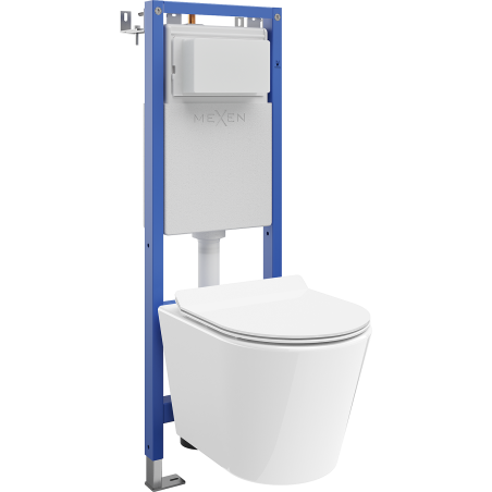 Mexen Rico Unterputz-WC-Set mit schmalem Eckrahmen Tex W mit WC-Schüssel und Softclose-Brille, weiß - 610530724000