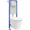 Mexen Rico Unterputz-WC-Set mit schmalem Eckrahmen Tex W mit WC-Schüssel und Softclose-Brille, weiß - 610530724000