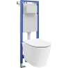 Mexen Rico Unterputz-WC-Set schmal, Eckvariante Tex W mit WC-Schüssel Tornado und Absenkautomatik-Sitz, weiß - 610530724000T
