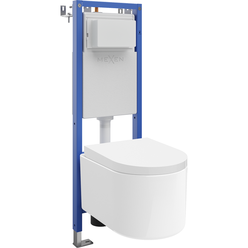 Mexen Sofia WC-Unterputzset schmal, eckig Tex W mit WC-Schüssel Tornado und Soft-Close-Sitz, weiß - 610530540200T