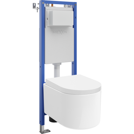Mexen Sofia WC-Unterputzset schmal, eckig Tex W mit WC-Schüssel Tornado und Soft-Close-Sitz, weiß - 610530540200T