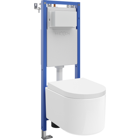 Mexen Sofia Unterputz-WC-Set, schmaler Eckrahmen Tex W mit WC-Schüssel und Absenkautomatik, weiß - 610530540200