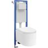 Mexen Sofia Unterputz-WC-Set, schmaler Eckrahmen Tex W mit WC-Schüssel und Absenkautomatik, weiß - 610530540200