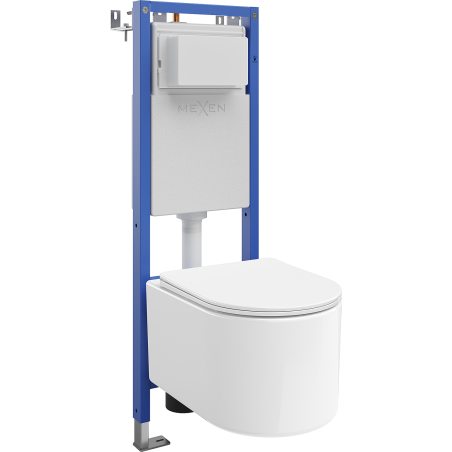 Mexen Sofia Unterputz-WC-Set, schmaler, Eck-Tex-Rahmen mit WC-Schüssel und Soft-Close-Sitz, weiß - 610530540300