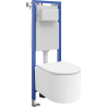 Mexen Sofia Unterputz-WC-Set, schmaler, Eck-Tex-Rahmen mit WC-Schüssel und Soft-Close-Sitz, weiß - 610530540300