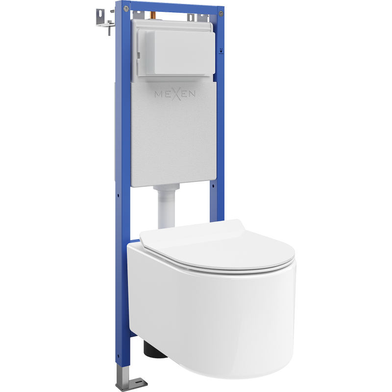 Mexen Sofia Unterputz-WC-Set, schmaler Eckrahmen Tex W mit WC-Schüssel und Soft-Close-Decke, weiß - 610530544000