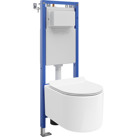 Mexen Sofia Unterputz-WC-Set, schmaler Eckrahmen Tex W mit WC-Schüssel und Soft-Close-Decke, weiß - 610530544000