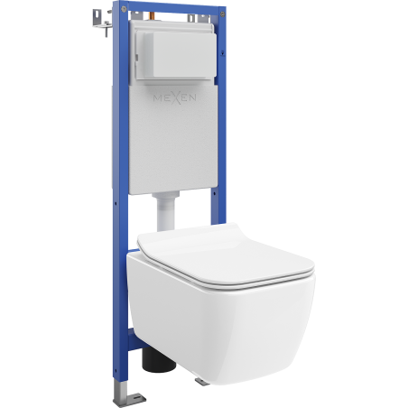Mexen Stella Unterputz-WC-Set, schmaler Eckrahmen Tex W mit WC-Schüssel und Soft-Close-Sitz, weiß - 610530680800