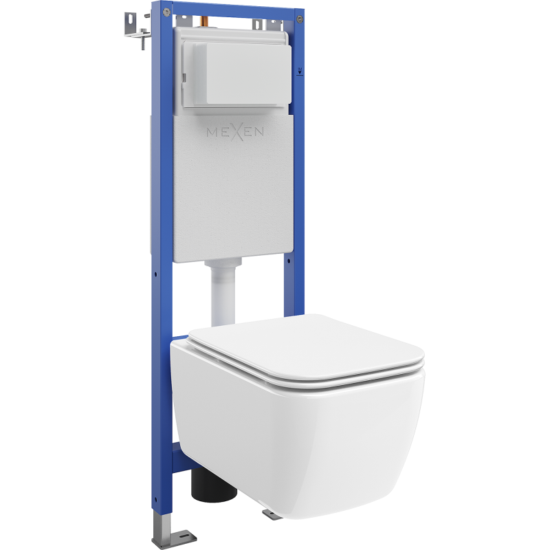 Mexen Stella Unterputz-WC-Set Eckrahmen Tex W mit WC-Schüssel und Soft-Close-Sitz, weiß - 610530680900