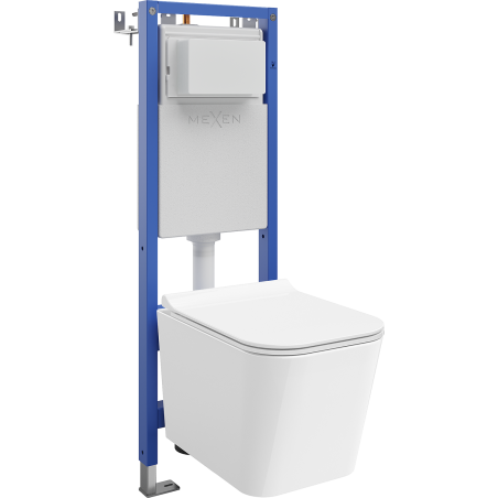 Mexen Teo Unterputz-WC-Set schmaler, Eckrahmen Tex W mit WC-Schüssel und Soft-Close-Sitz, weiß - 610530850700