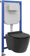 Mexen Carmen Unterputz-WC-Set Tex E mit WC-Schüssel und Soft-Close-Toilet Deckel, schwarz matt - 610930880185