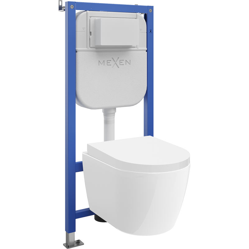 Mexen Carmen Unterputz-WC-Set Tex E mit WC-Schüssel Tornado und Absenkautomatik-Sitz, weiß - 610930880200T