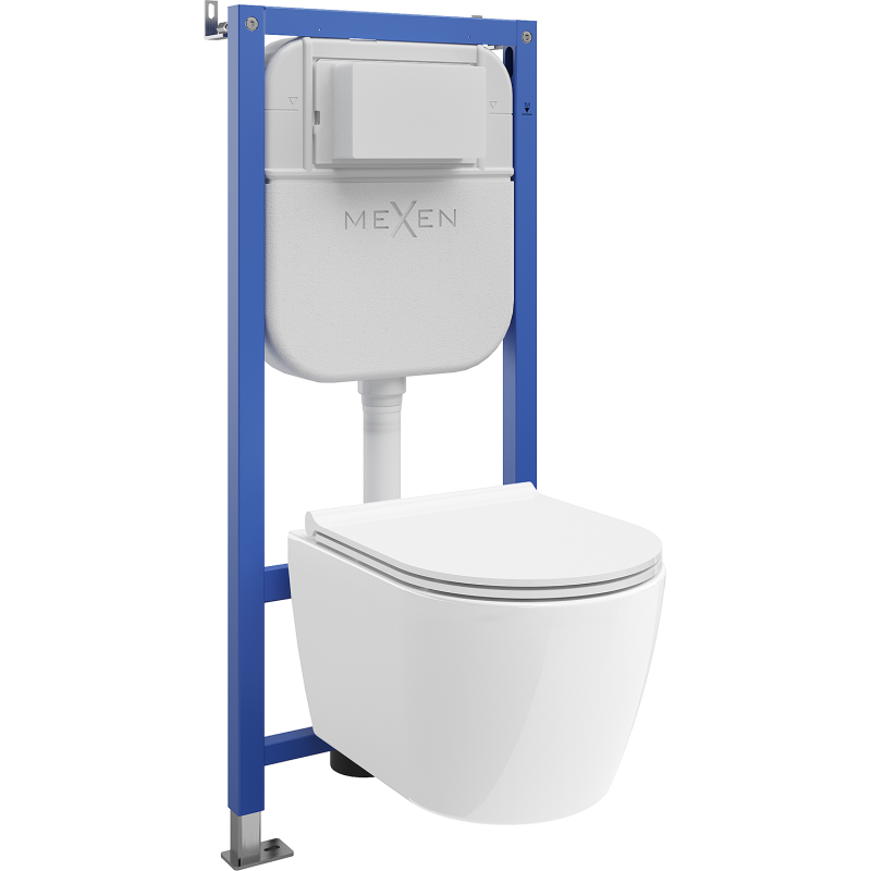 Mexen Carmen WC-Unterputz-Set Tex E mit WC-Schüssel und Softclose-Toilettensitz, weiß - 610930880500