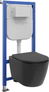 Mexen Carmen Unterputz-WC-Set Ständer Tex E mit WC-Tornado-Schüssel und Soft-Close-Sitz, schwarz matt - 610930881085T