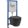Mexen Carmen Unterputz-WC-Set mit pneumatischem Tex Air E Rahmen mit WC-Schüssel und Soft-Close-Sitz, schwarz matt