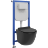 Mexen Lena Unterputz-WC-Set pneumatischer Rahmen Tex Air E mit WC-Schüssel und Soft-Close-Sitz, schwarz matt - 610930220185A
