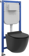 Mexen Lena Unterputz-WC-Set pneumatischer Rahmen Tex Air E mit WC-Schüssel und Soft-Close-Sitz, schwarz matt - 610930220185A