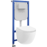 Mexen Lena Unterputz-WC-Set pneumatischer Rahmen Tex Air E mit WC-Schüssel Tornado und Absenkautomatik, weiß - 610930220200TA