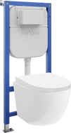 Mexen Lena Unterputz-WC-Set Tex E mit WC-Schüssel und Absenkautomatik-Sitzbrett, weiß - 610930220200
