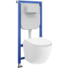 Mexen Lena Unterputz-WC-Set mit pneumatischem Rahmen Tex Air E, WC-Schüssel und Softclose-Sitz, weiß - 610930220200A