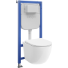 Mexen Lena Unterputz-WC-Set pneumatischer Rahmen Tex Air E mit WC-Schüssel Tornado und Soft-Close-Sitz, weiß - 610930220300TA