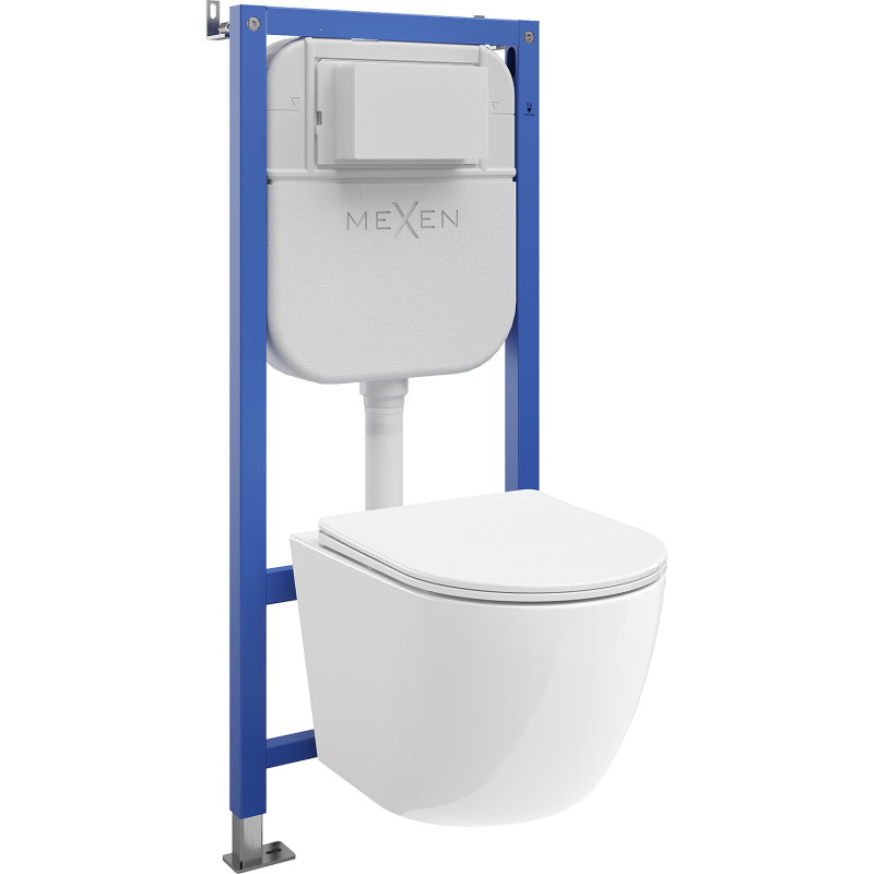 Mexen Lena Unterputz-WC-Set Tex Air E mit pneumatischem Gestell und WC-Schüssel mit Soft-Close-Brille, weiß - 610930220300A