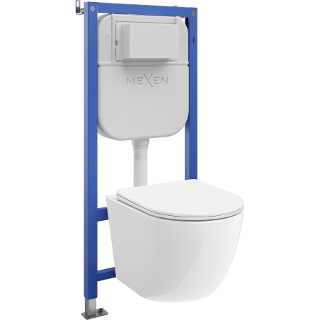 Mexen Lena Unterputz-WC-Set Tex Air E mit pneumatischem Gestell und WC-Schüssel mit Soft-Close-Brille, weiß - 610930220300A